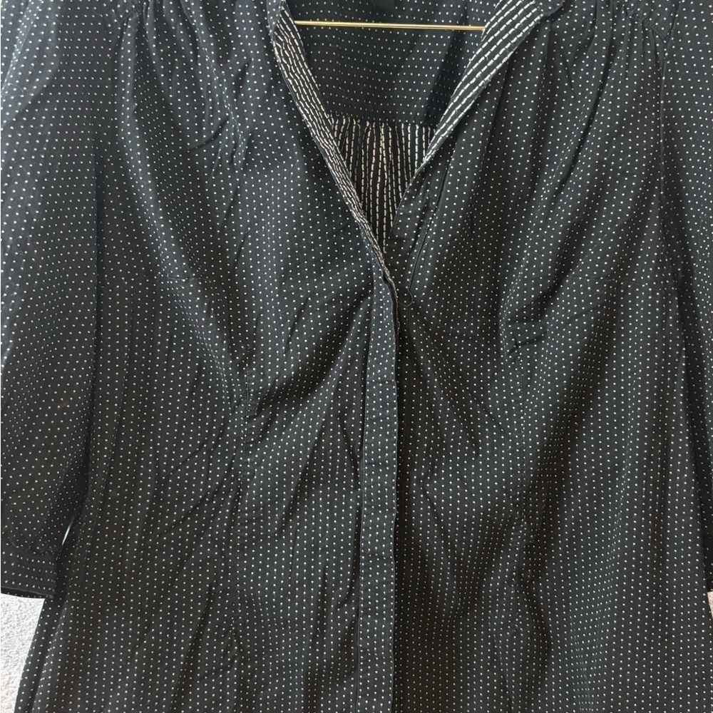 Lane Bryant Black and White Dotted Blouse